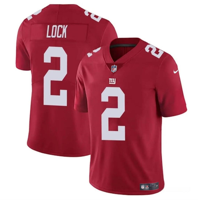 Youth New York Giants #2 Drew Lock Red Vapor Stitched Jersey